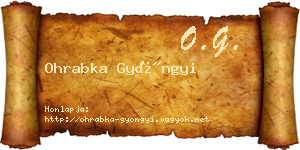 Ohrabka Gyöngyi névjegykártya